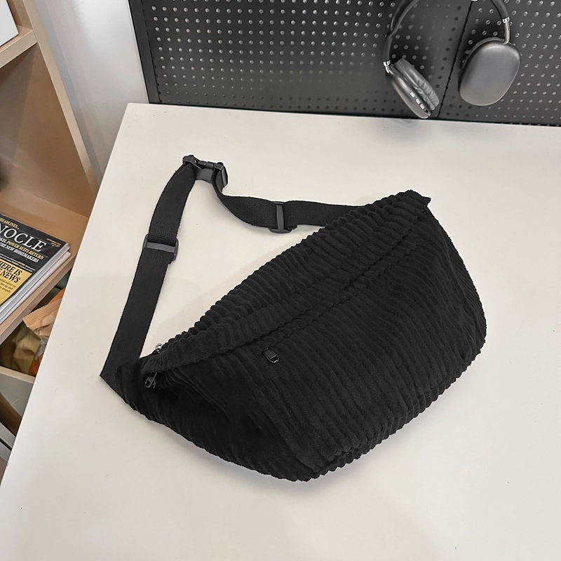 Чанта през рамо с капак, уличен стил, Corduroy, подплата полиестер, цип за отваряне, вътрешен джоб за телефон