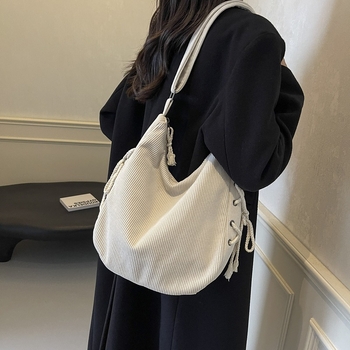 Мъжка чанта през кръст Corduroy — Урбан стил, Подплата Polyester, Солиден модел, Зимна колекция 2024