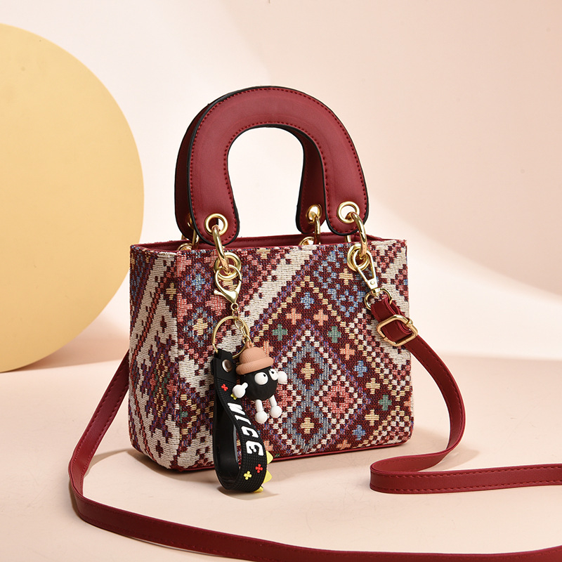 Női PU crossbody táska, Daffy stílus, vízszintes négyzet alak, cipzár, belső zseb