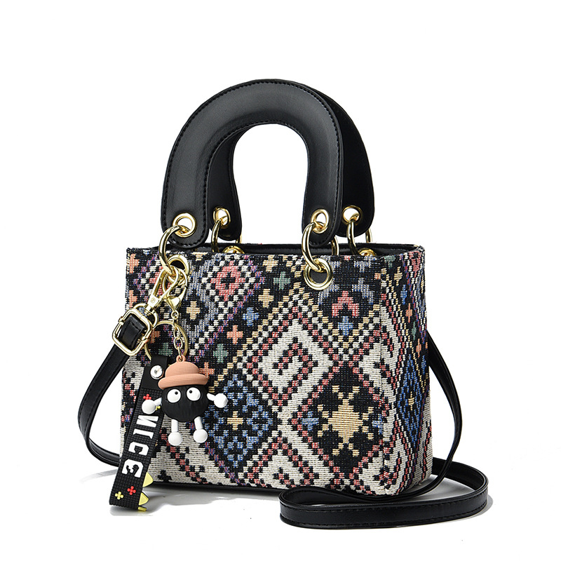 Női PU crossbody táska, Daffy stílus, vízszintes négyzet alak, cipzár, belső zseb