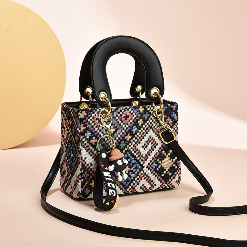 Női PU crossbody táska, Daffy stílus, vízszintes négyzet alak, cipzár, belső zseb