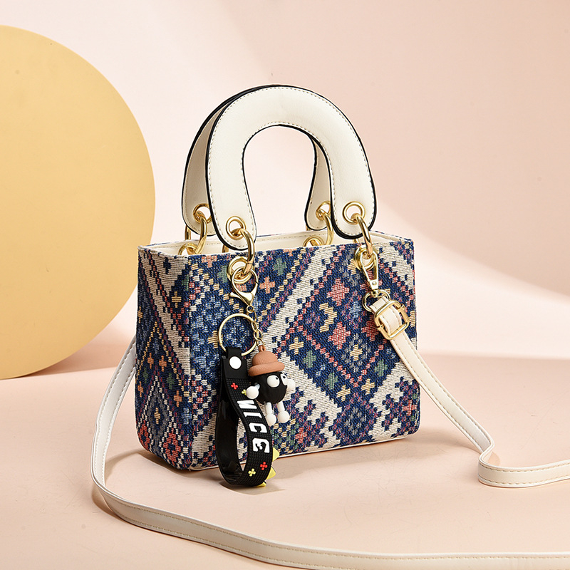 Női PU crossbody táska, Daffy stílus, vízszintes négyzet alak, cipzár, belső zseb