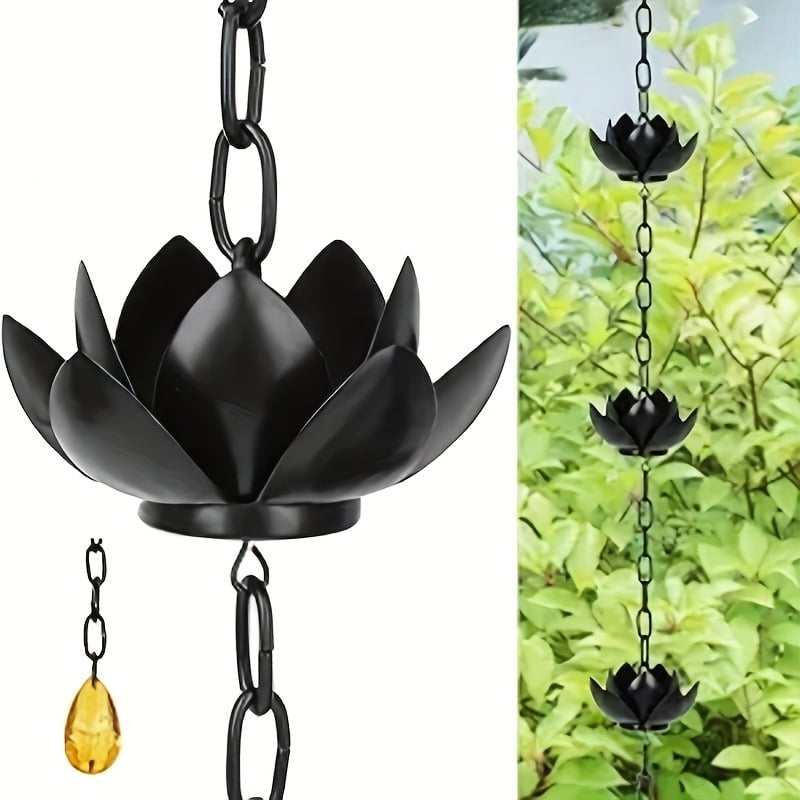 Lotus kišni lanac - Željezo, Geometrijski oblik, Kineski stil, Uredski prostor
