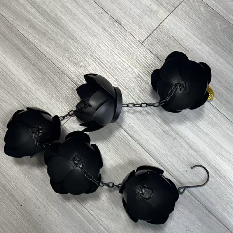Lotus kišni lanac - Željezo, Geometrijski oblik, Kineski stil, Uredski prostor