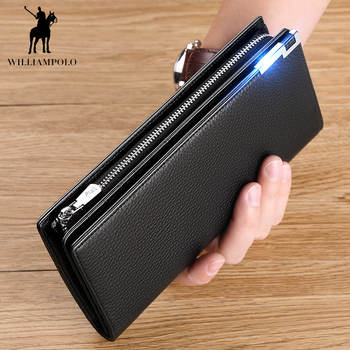 Мъжки портфейл от естествена кожа с отделение за банкноти, джоб за ID и карти – закопчаване с катарама, бизнес стил