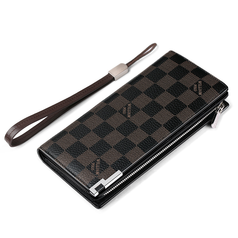 Portofel masculin din piele naturală, cu buzunar pentru bancnote, slot pentru ID și carduri – închidere cu cataramă, stil business