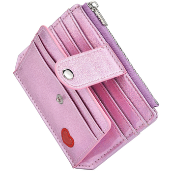 Θήκη καρτών PU με κέντημα καρδιάς για γυναίκες, μικρή θήκη με φερμουάρ — γεωμετρικό σχέδιο, αδιάβροχη, ελαφριά, αντι-κλοπή, καθημερινή χρήση, άνοιξη 2024