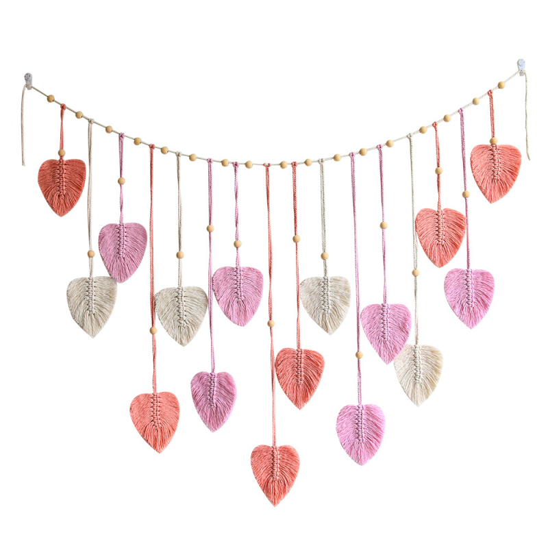 Бохемски декоративен гоблен с листни мотиви, ръчно изтъкан, памук, нордичен стил, квадратна форма