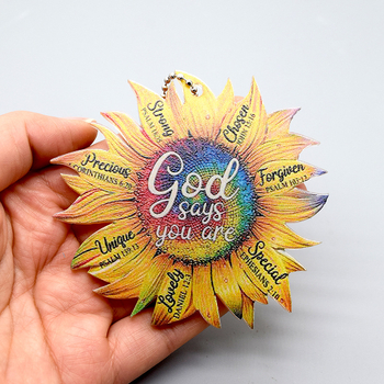 Ακρυλική κλειδοθήκη με ηλιοτρόπιο, αγροτικό στυλ για αποσκευές, διαδικασία εκτύπωσης