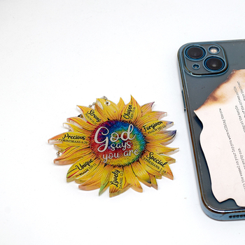 Ακρυλική κλειδοθήκη με ηλιοτρόπιο, αγροτικό στυλ για αποσκευές, διαδικασία εκτύπωσης