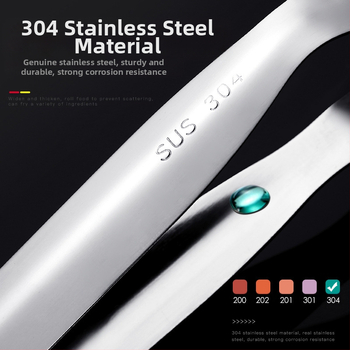 304 nerūdijančio plieno daugiafunkcinis virtuvės įrankis: žuvies suktuvė, šaukštas ir kepsnių žnyplės, atsparus aukštoms temperatūroms