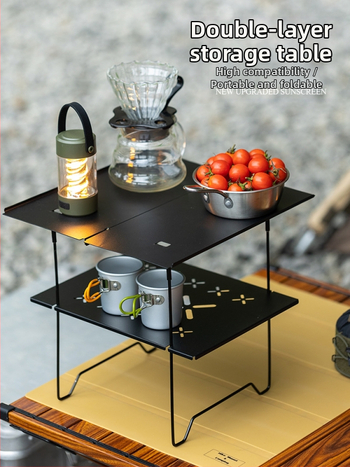 Портативна сгъваема маса за къмпинг, стоманена плоча със студено валцоване, сгъваема, подходяща за пътуване, обработка по поръчка