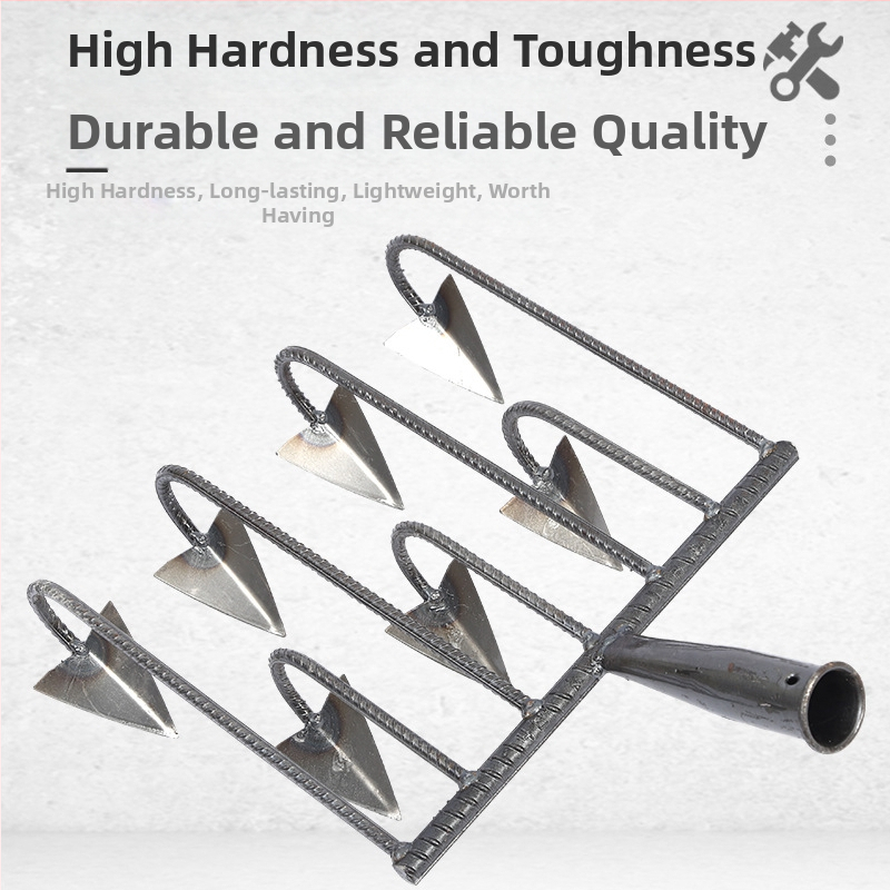 Триъгълна копачка с пет зъба, манганова стомана, усилена конструкция за разрохкване и плевене