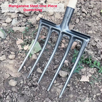 Ατσάλινο πιρούνι για ανάστροφη γης — σετ τριών μερών, μαγανίου χάλυβας, χειροκίνητο σκάψιμο και χαλάρωση εδάφους