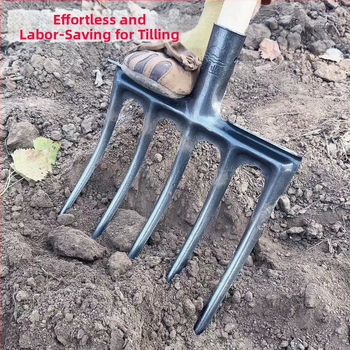 Ατσάλινο πιρούνι για ανάστροφη γης — σετ τριών μερών, μαγανίου χάλυβας, χειροκίνητο σκάψιμο και χαλάρωση εδάφους