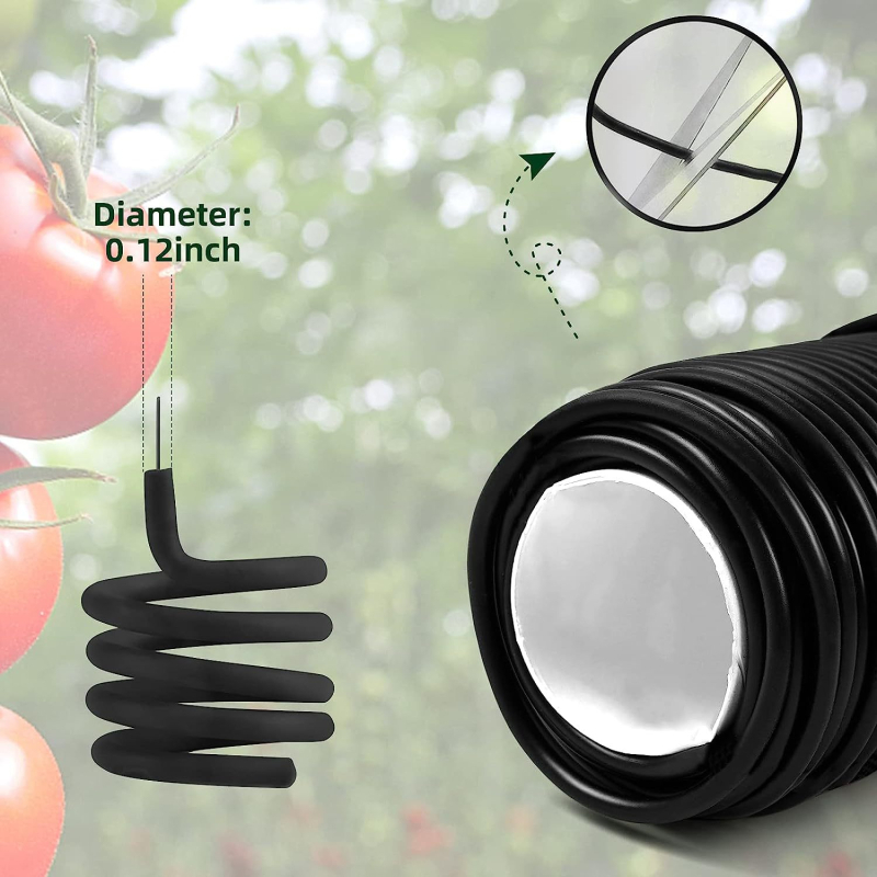 Set de grădină pentru legare – legătură moale pentru plante, cu TPR și sârmă de fier, pentru susținerea și fixarea ramurilor, viței și tulpinilor