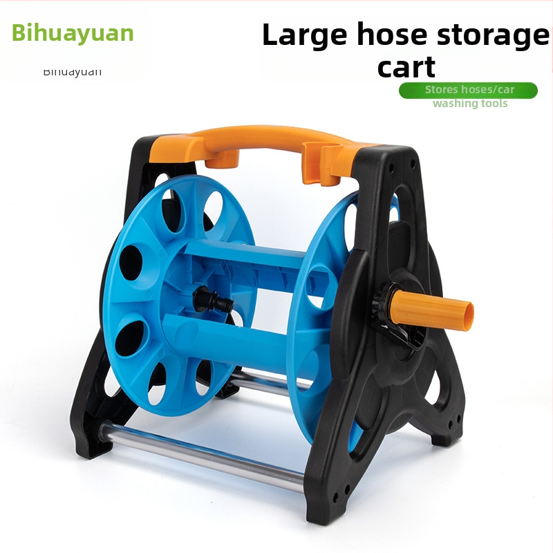 Домашна водна пушка с високо налягане за миене на автомобили и поливане в градината, със навивател за маркуч и държач за тръба (0.5 MPa работно налягане, 30°C експлоатация, burst 0 MPa)