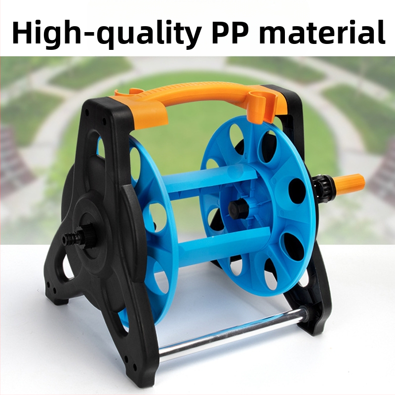 Домашна водна пушка с високо налягане за миене на автомобили и поливане в градината, със навивател за маркуч и държач за тръба (0.5 MPa работно налягане, 30°C експлоатация, burst 0 MPa)