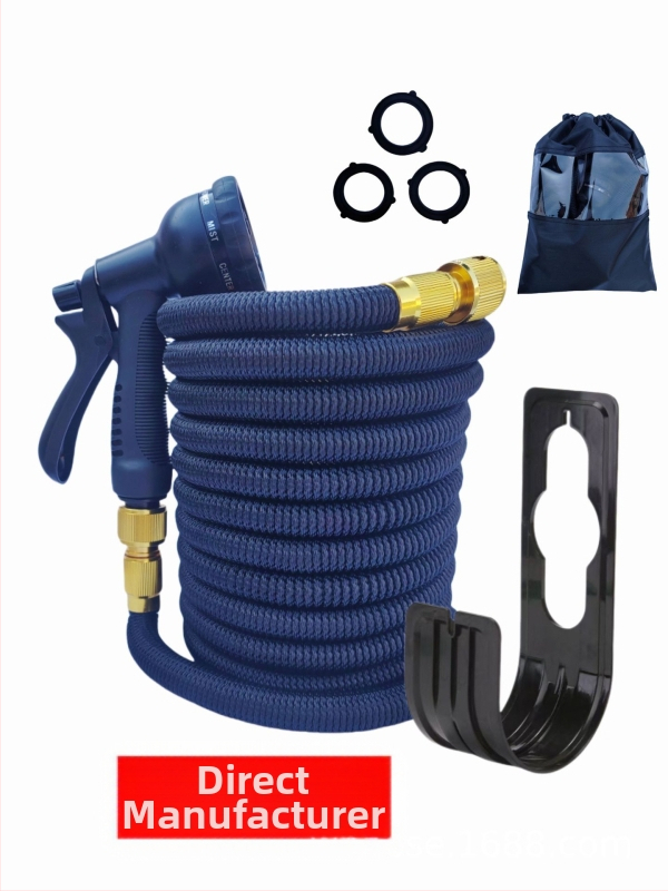 TPE teleskopiskais mājas šļūtenes komplekts automašīnas mazgāšanai un dārza laistīšanai, ABS pistoles galva, Eiropas standarts, 3x pagarinājums