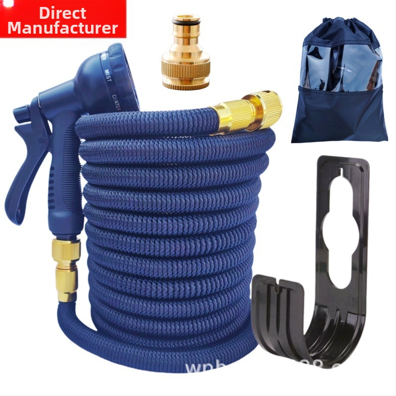 TPE teleskopiskais mājas šļūtenes komplekts automašīnas mazgāšanai un dārza laistīšanai, ABS pistoles galva, Eiropas standarts, 3x pagarinājums