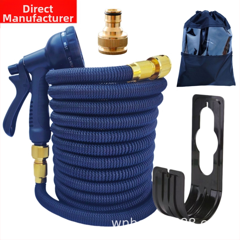 TPE teleskopiskais mājas šļūtenes komplekts automašīnas mazgāšanai un dārza laistīšanai, ABS pistoles galva, Eiropas standarts, 3x pagarinājums