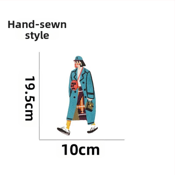 Siuvinėta aplikacija drabužiams su anime personažų motyvu, poliesteris ir medvilnė, netaisyklingos formos, prekinis ženklas Embroidery Loft, tinkama paltams ir moterų drabužiams