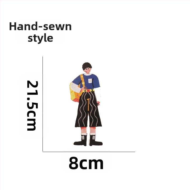 Siuvinėta aplikacija drabužiams su anime personažų motyvu, poliesteris ir medvilnė, netaisyklingos formos, prekinis ženklas Embroidery Loft, tinkama paltams ir moterų drabužiams