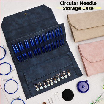 EB109 Τσάντα αποθήκευσης αξεσουάρ πλεξίματος — για βελόνες πλέξιματος, κυκλικές βελόνες και βελονάκια, μοντέρνο μινιμαλιστικό στυλ