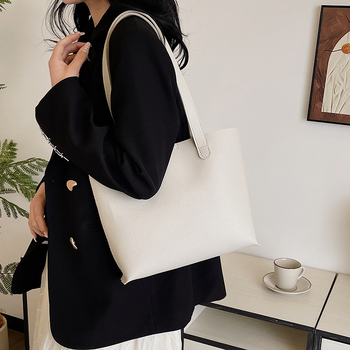 Τσάντα Tote – PU, στυλ δρόμου, οριζόντιο τετράγωνο σχήμα, μαγνητική αγκράφα, εσωτερική τσέπη