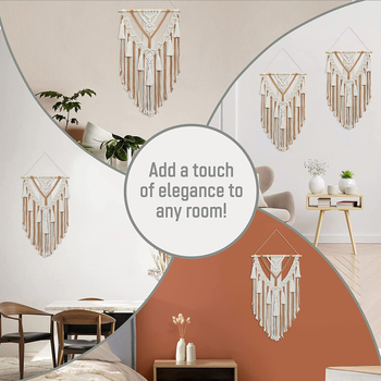 Гоблен от памук, ръчно тъкан, бохемски ресни, дизайн на листа, правоъгълна форма