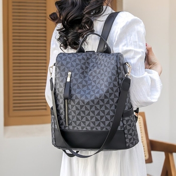 Σακίδιο πλάτης σε κορεατικό στυλ, all-match μόδα, μινιμαλιστικός σχεδιασμός, με μεγάλη χωρητικότητα για καθημερινή χρήση, PU υλικό, άνοιξη 2024