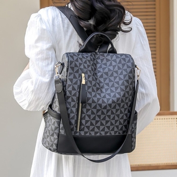 Σακίδιο πλάτης σε κορεατικό στυλ, all-match μόδα, μινιμαλιστικός σχεδιασμός, με μεγάλη χωρητικότητα για καθημερινή χρήση, PU υλικό, άνοιξη 2024