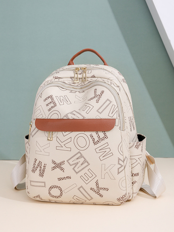 Γυναικείο Σακίδιο Πλάτης, street trendy PU υλικό, Άνοιξη 2024, Μεγάλη χωρητικότητα, Κλείσιμο με φερμουάρ