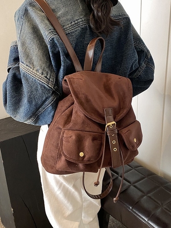 Σακίδιο PU δέρμα με υφή σουέ, αστικός σχεδιασμός, χωρητικότητα 20–35 L, καμπύλη ιμάντας ώμου, επένδυση πολυεστέρα