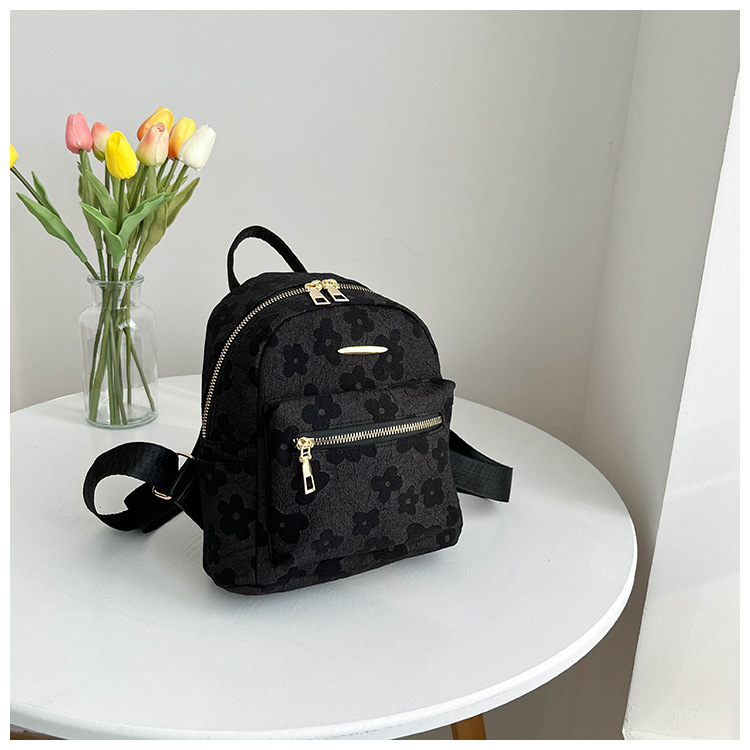 PU hátizsák, friss és édes stílus, koreai stílusú, nagy kapacitású, mindennapi hátizsák zipzárral, poliészter bélés, belső zsebek telefonhoz és személyi igazolványhoz