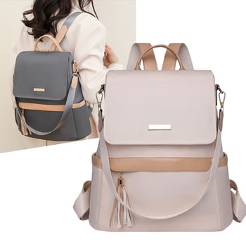 Nylon utazó hátizsák nőknek, városi minimalist stílus, nagy kapacitás, poliészter bélés, cipzáros zárás, belső cipzáras zseb és ID zseb, vízálló, lopás elleni védelem