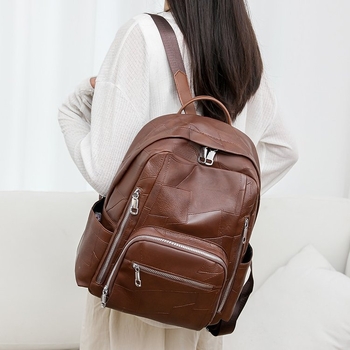 Σακίδιο πλάτης σε αστικό στυλ, PU υλικό, άνοιξη 2024, φερμουάρ, ανθεκτικό στη φθορά