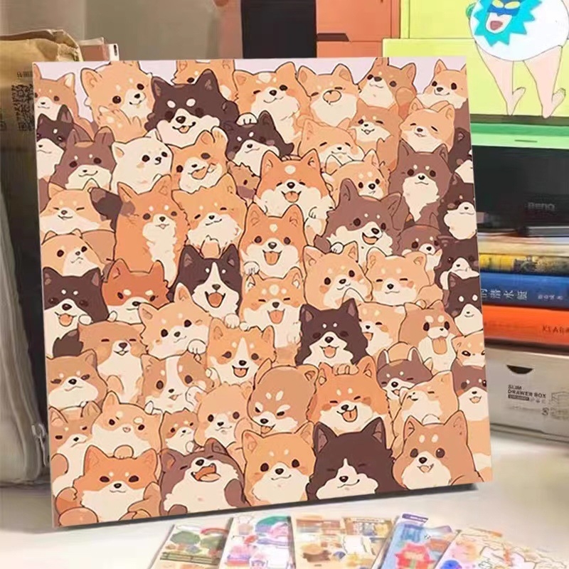 DIY дигитална маслена картина – безрамова, ръчно рисувана анимационна тема за дневна, спалня и детска стая; стил Ins wind; без персонализация