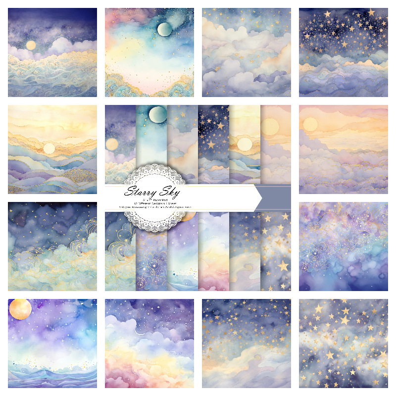 Σετ χειροποίητου χαρτιού scrapbooking με vintage ύφος για ρετρό τέχνη κολλάζ – 12/24/36 φύλλα ανά σετ; Εξώφυλλο: 157gsm επικαλυμμένο χαρτί, Εσωτερικό: 160gsm offset χαρτί