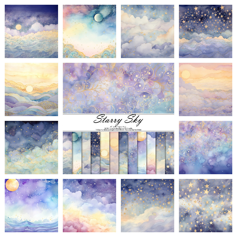 Σετ χειροποίητου χαρτιού scrapbooking με vintage ύφος για ρετρό τέχνη κολλάζ – 12/24/36 φύλλα ανά σετ; Εξώφυλλο: 157gsm επικαλυμμένο χαρτί, Εσωτερικό: 160gsm offset χαρτί