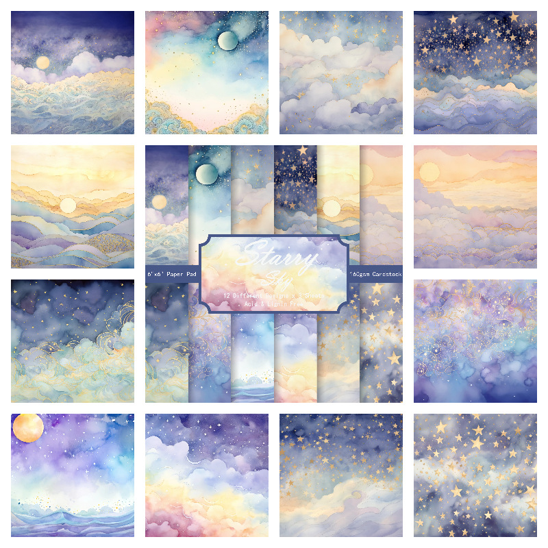 Σετ χειροποίητου χαρτιού scrapbooking με vintage ύφος για ρετρό τέχνη κολλάζ – 12/24/36 φύλλα ανά σετ; Εξώφυλλο: 157gsm επικαλυμμένο χαρτί, Εσωτερικό: 160gsm offset χαρτί