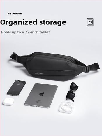 Мъжка чанта през рамо в стил уличен тренд, Oxford плат, устойчива на износване, без принт, полиестерна подплата