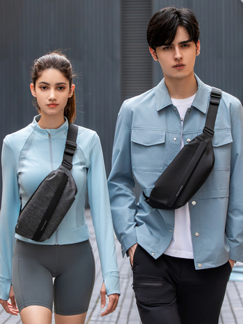 Мъжка чанта през рамо в стил уличен тренд, Oxford плат, устойчива на износване, без принт, полиестерна подплата