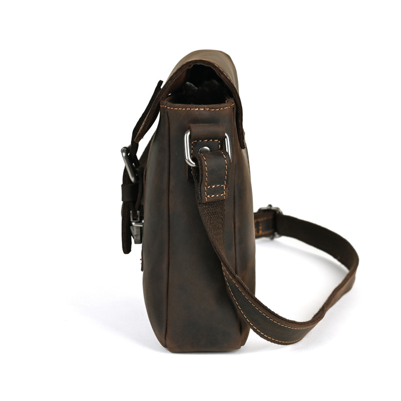 Férfi válltáska valódi bőrből, felső réteg marhabőrből, DJ009 modell, kopásálló, mindennapi használatra