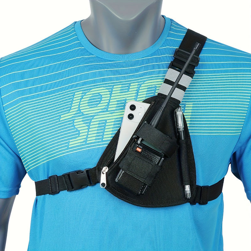 Мъжка чанта за гръден кош – Oxford плат, Liuhe марка, едноцветна, подплата от найлон, есен 2024