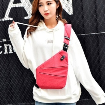 Мъжка чанта за гръден кош, платнена, устойчива на износване, намалява натоварването, еднотонен модел, подплата от полиестер, пролет 2025