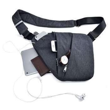 Мъжка чанта за гръден кош, платнена, устойчива на износване, намалява натоварването, еднотонен модел, подплата от полиестер, пролет 2025