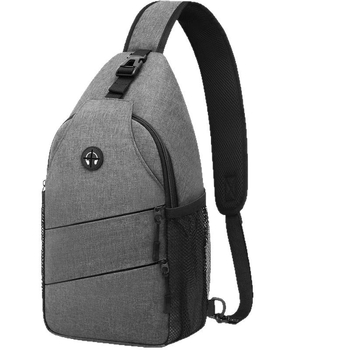 Мъжка кръстосана чанта за гърдите, градски минималистичен стил, голям капацитет, дишащ полиестер, дупка за слушалки, есен 2024