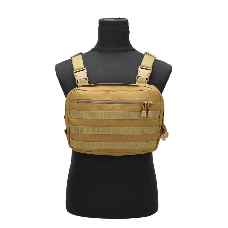 Outdoor taktikai hálós mellkas táska, két vállpánttal, nylon anyag, anti-theft, vízálló, crossbody