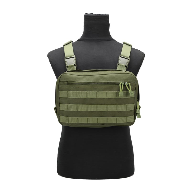Outdoor taktikai hálós mellkas táska, két vállpánttal, nylon anyag, anti-theft, vízálló, crossbody